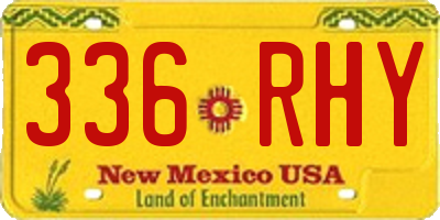 NM license plate 336RHY