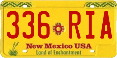 NM license plate 336RIA