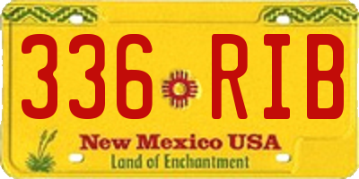 NM license plate 336RIB