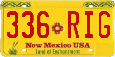 NM license plate 336RIG