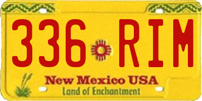 NM license plate 336RIM