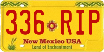 NM license plate 336RIP