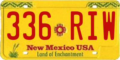 NM license plate 336RIW