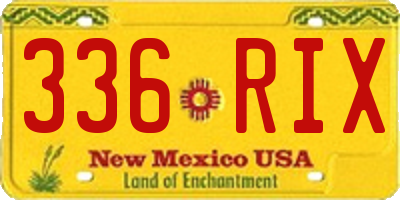 NM license plate 336RIX