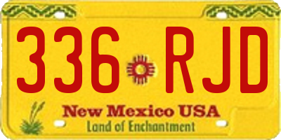 NM license plate 336RJD