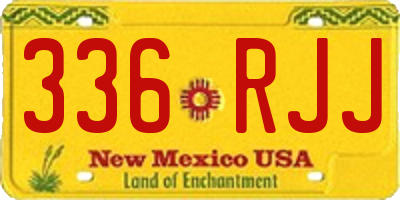 NM license plate 336RJJ