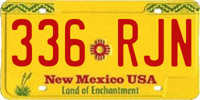 NM license plate 336RJN