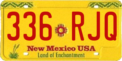 NM license plate 336RJQ