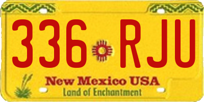 NM license plate 336RJU