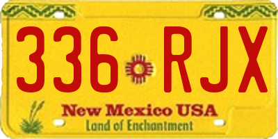 NM license plate 336RJX