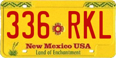 NM license plate 336RKL