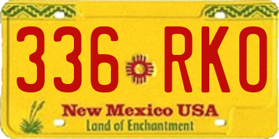 NM license plate 336RKO