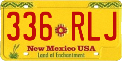 NM license plate 336RLJ