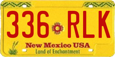 NM license plate 336RLK