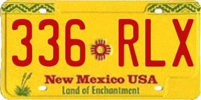 NM license plate 336RLX