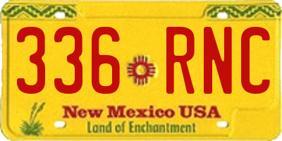 NM license plate 336RNC
