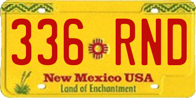 NM license plate 336RND