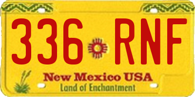 NM license plate 336RNF