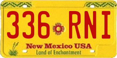 NM license plate 336RNI