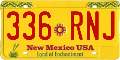 NM license plate 336RNJ