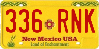 NM license plate 336RNK