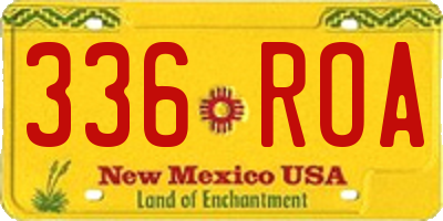 NM license plate 336ROA