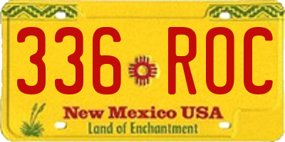 NM license plate 336ROC