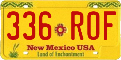 NM license plate 336ROF