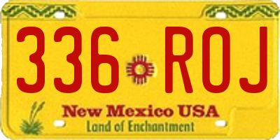 NM license plate 336ROJ