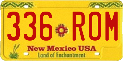 NM license plate 336ROM