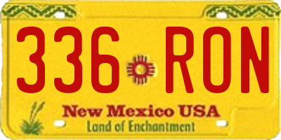 NM license plate 336RON