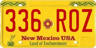 NM license plate 336ROZ