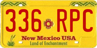 NM license plate 336RPC