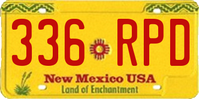 NM license plate 336RPD