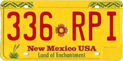 NM license plate 336RPI