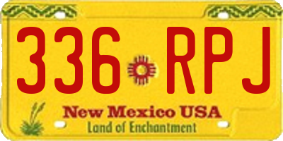 NM license plate 336RPJ
