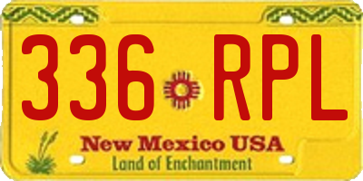 NM license plate 336RPL