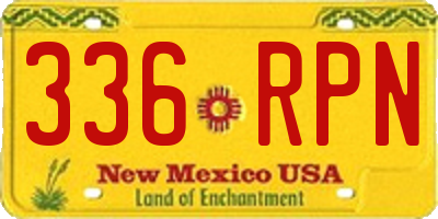 NM license plate 336RPN