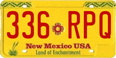 NM license plate 336RPQ