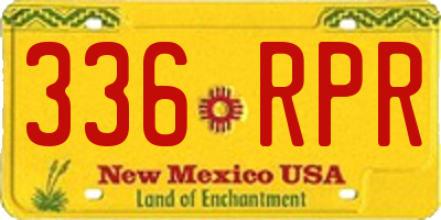 NM license plate 336RPR