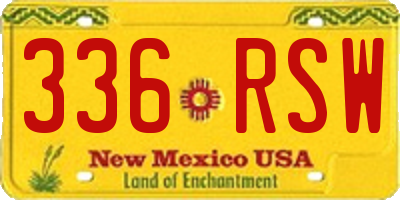 NM license plate 336RSW