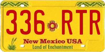 NM license plate 336RTR