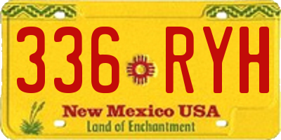 NM license plate 336RYH