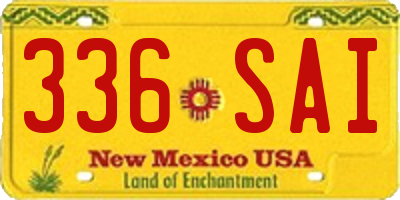 NM license plate 336SAI