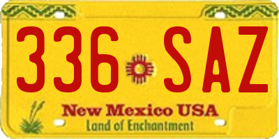 NM license plate 336SAZ