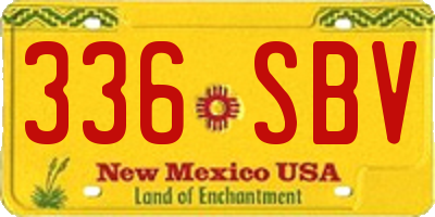 NM license plate 336SBV