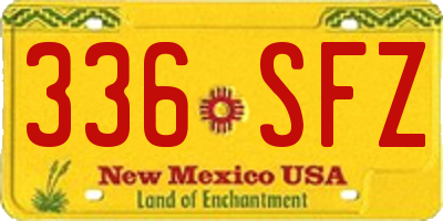 NM license plate 336SFZ