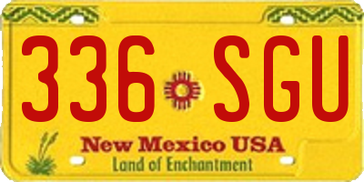 NM license plate 336SGU