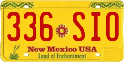 NM license plate 336SIO