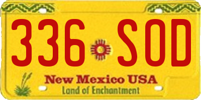 NM license plate 336SOD